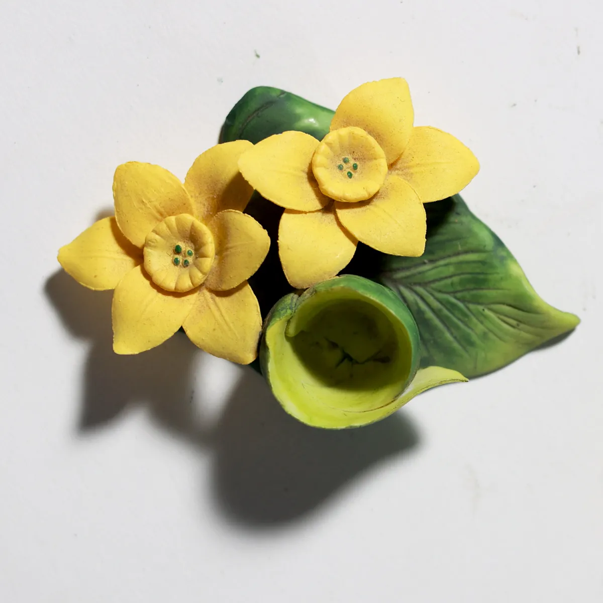 Hand-Painted Ceramic Daffodil Candle Holder