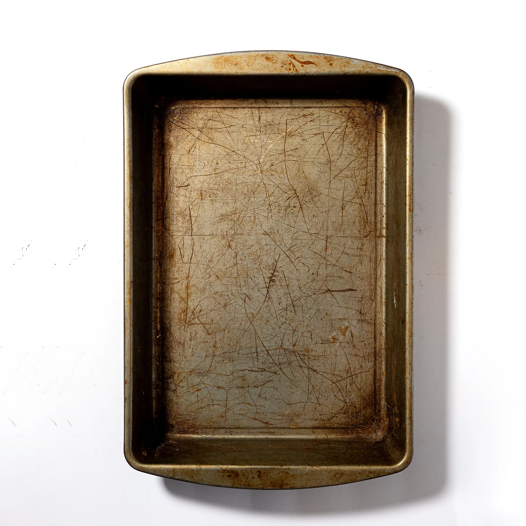 Deep Rectangle Baking Pan, Casserole, Used, Patina, Rusty - 13" x 9" x 2"