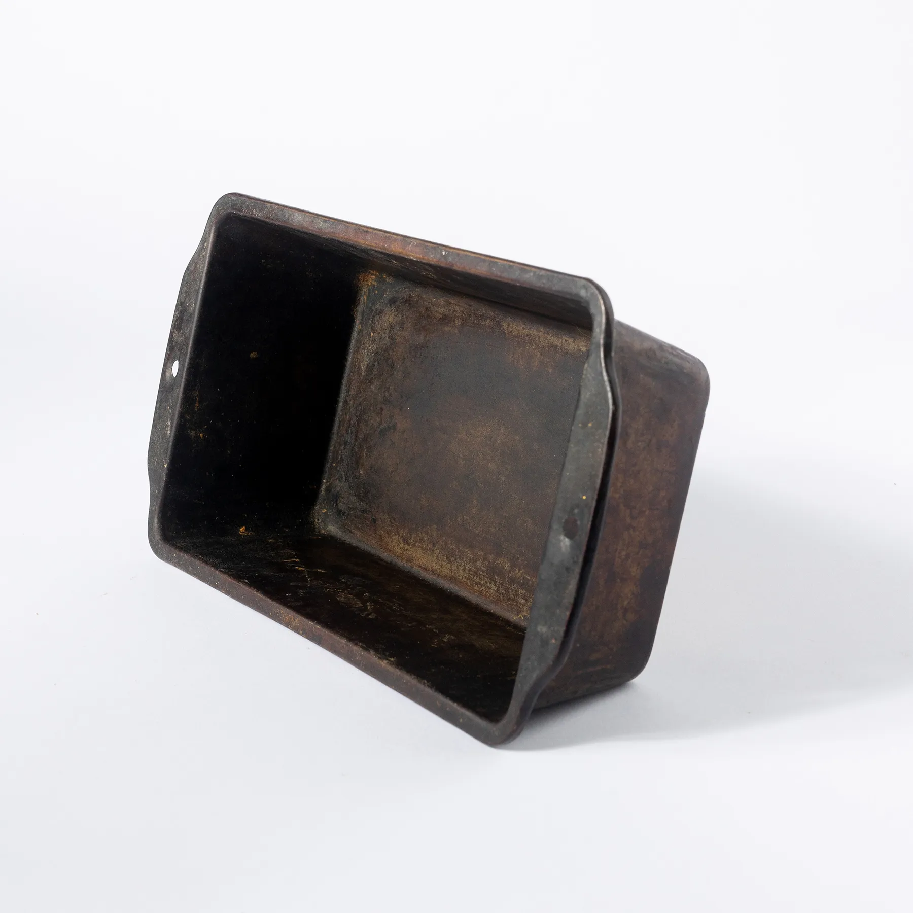 Vintage Distressed Loaf Pan Dark Brown with Years of Patina - 10.75" x 5.75" x 2.75"