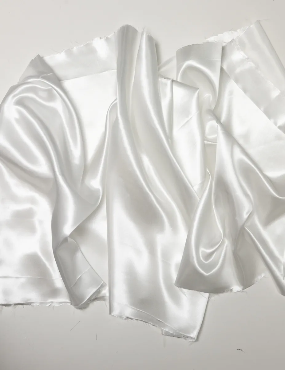 Fabric: White Satin like Fabric Shiny
