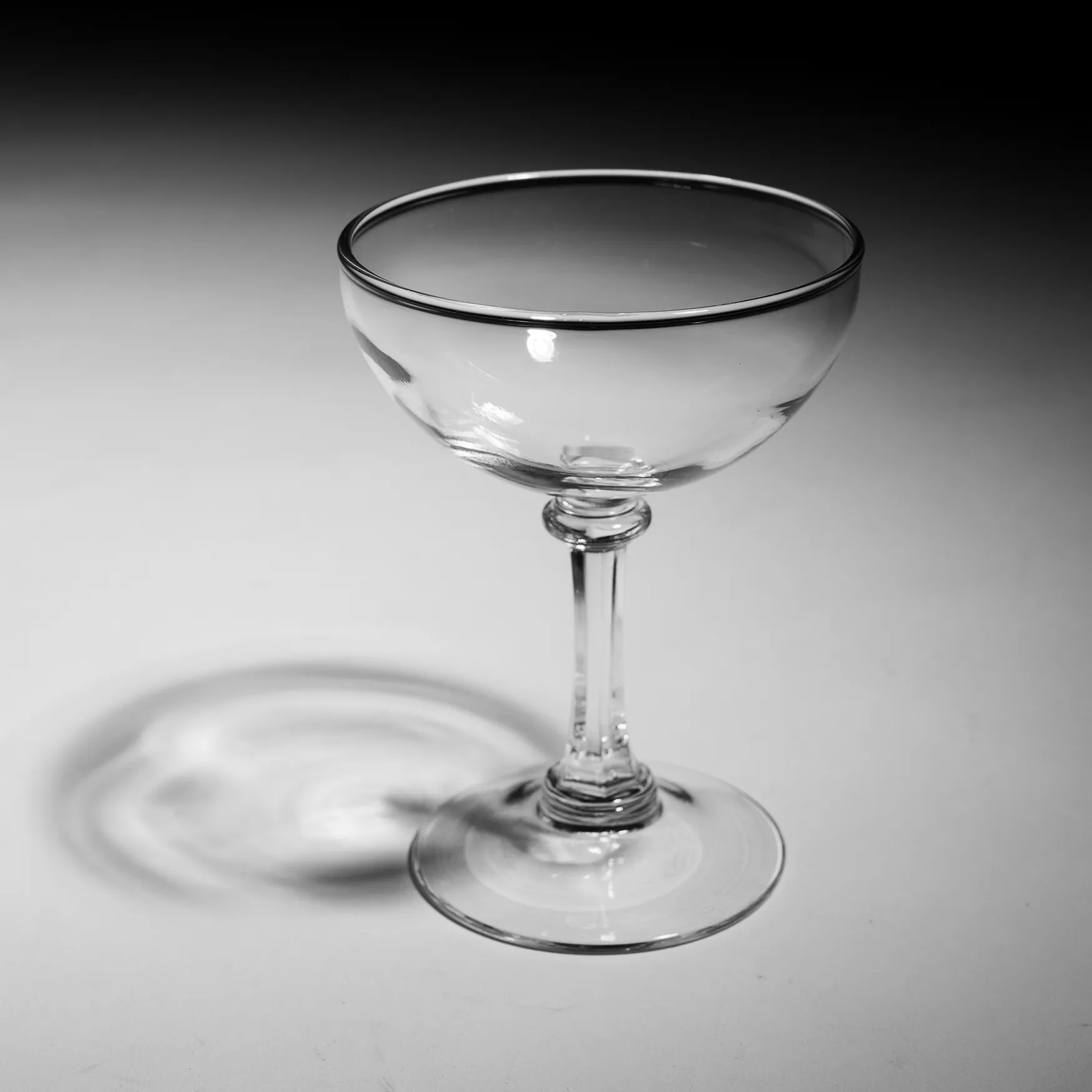 Coupe Glass with Etched Stem - 4.25" x 3.5"