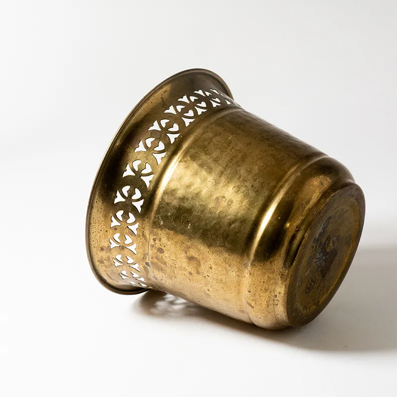 Used Brass Garden Planter - 5.5" x 7"