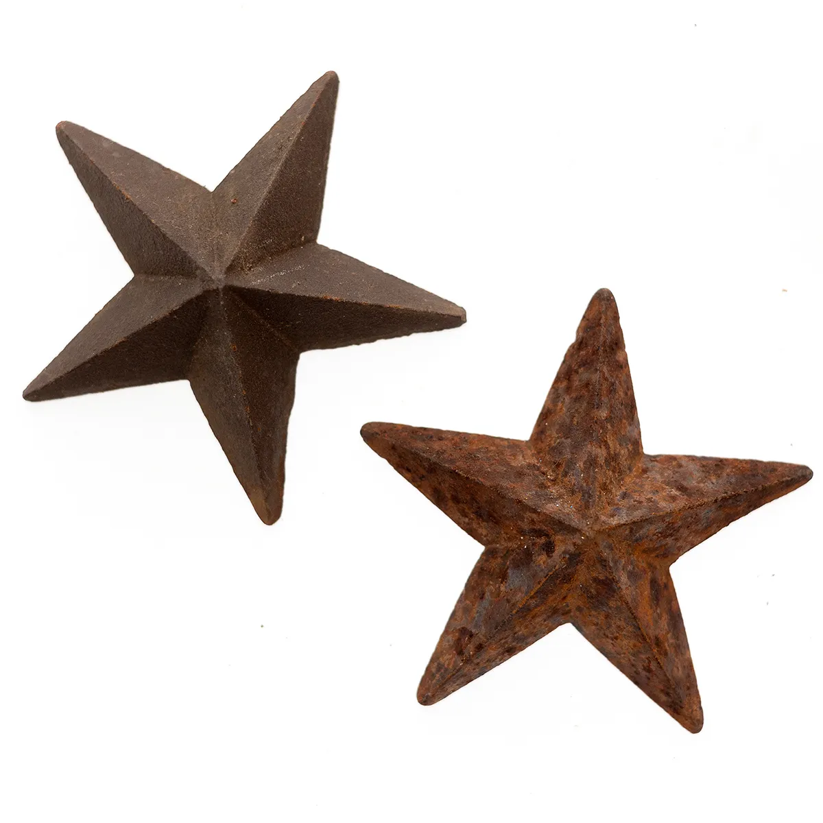 Steel Texas Stars. Rusty, Patina, Various Sizes.Metal Convex Stars Medium