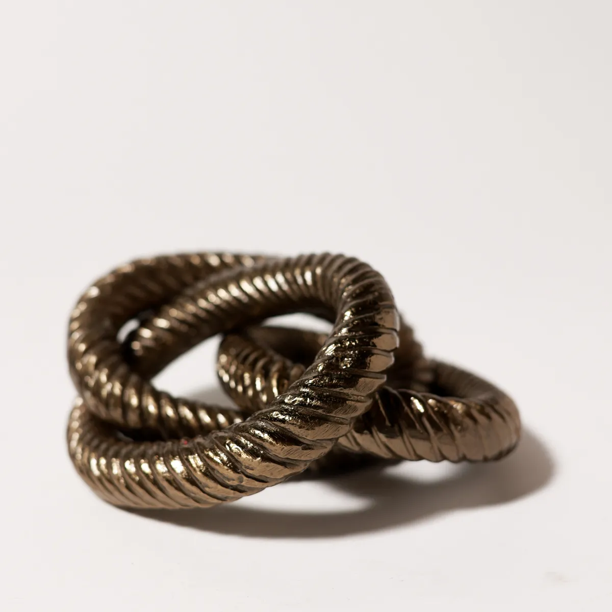 Cast Bronze Rope Knot Decorative Metal Sculpture