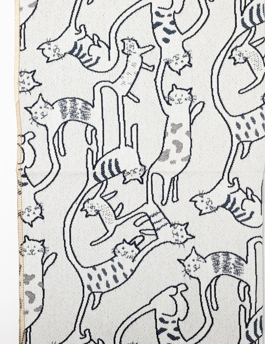 Fabric: Light Gray with Black Drawn Cats