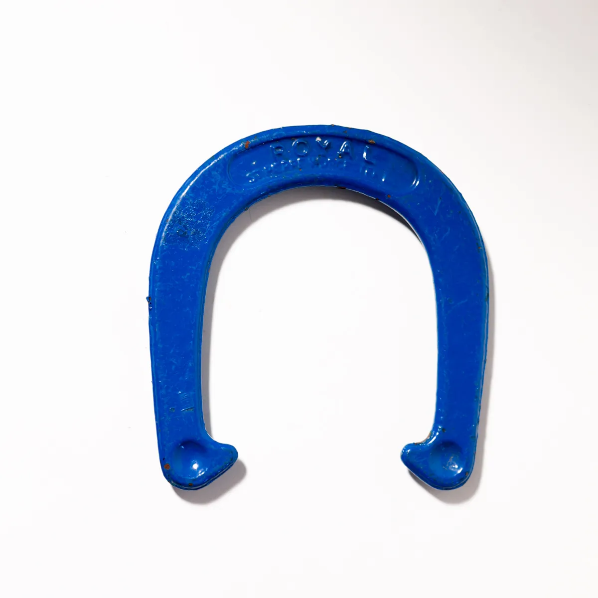 Vintage Royal Blue Cast Iron Regulation Horseshoe, Game
