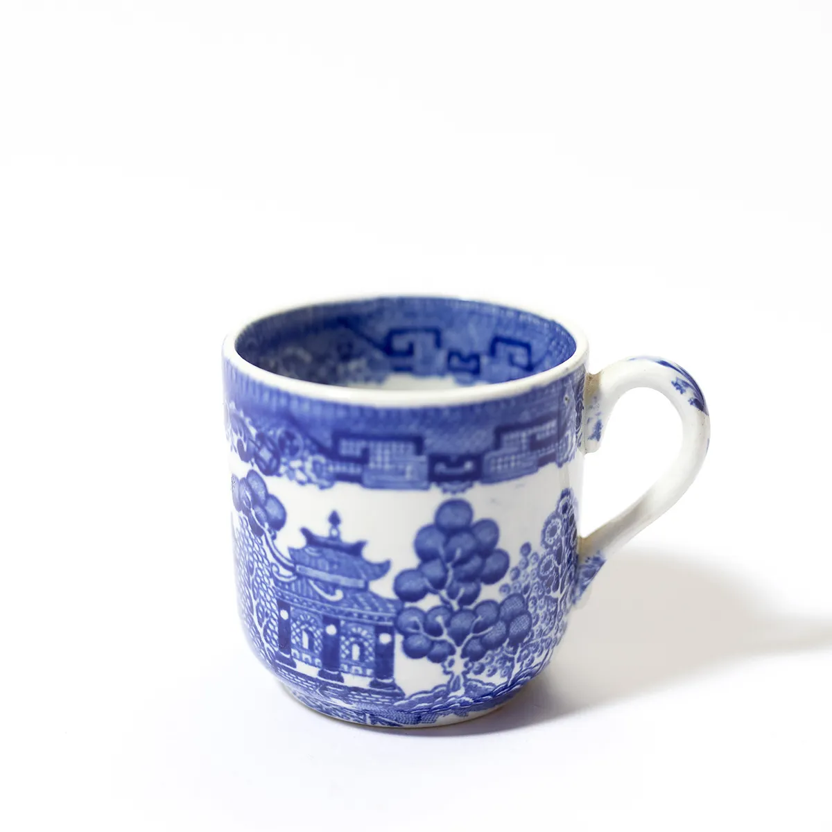 1832 Ridgeway England Blue Willow espresso cup - 2" x 2.25"