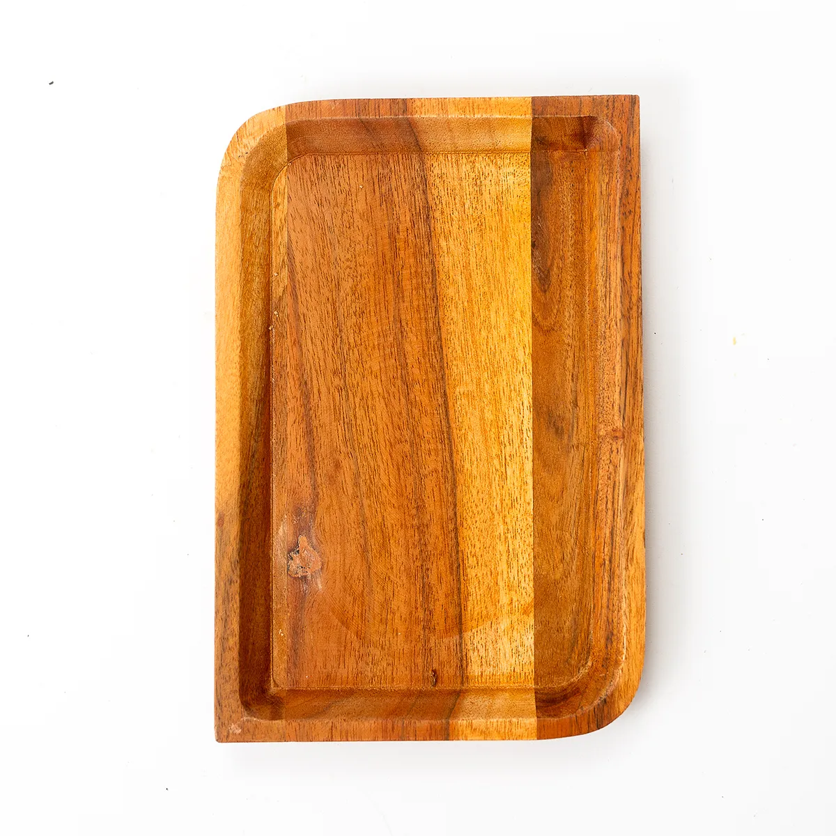 Modern Bamboo Wood Serving Platter Rectangle with Hard and Rounded Corners 