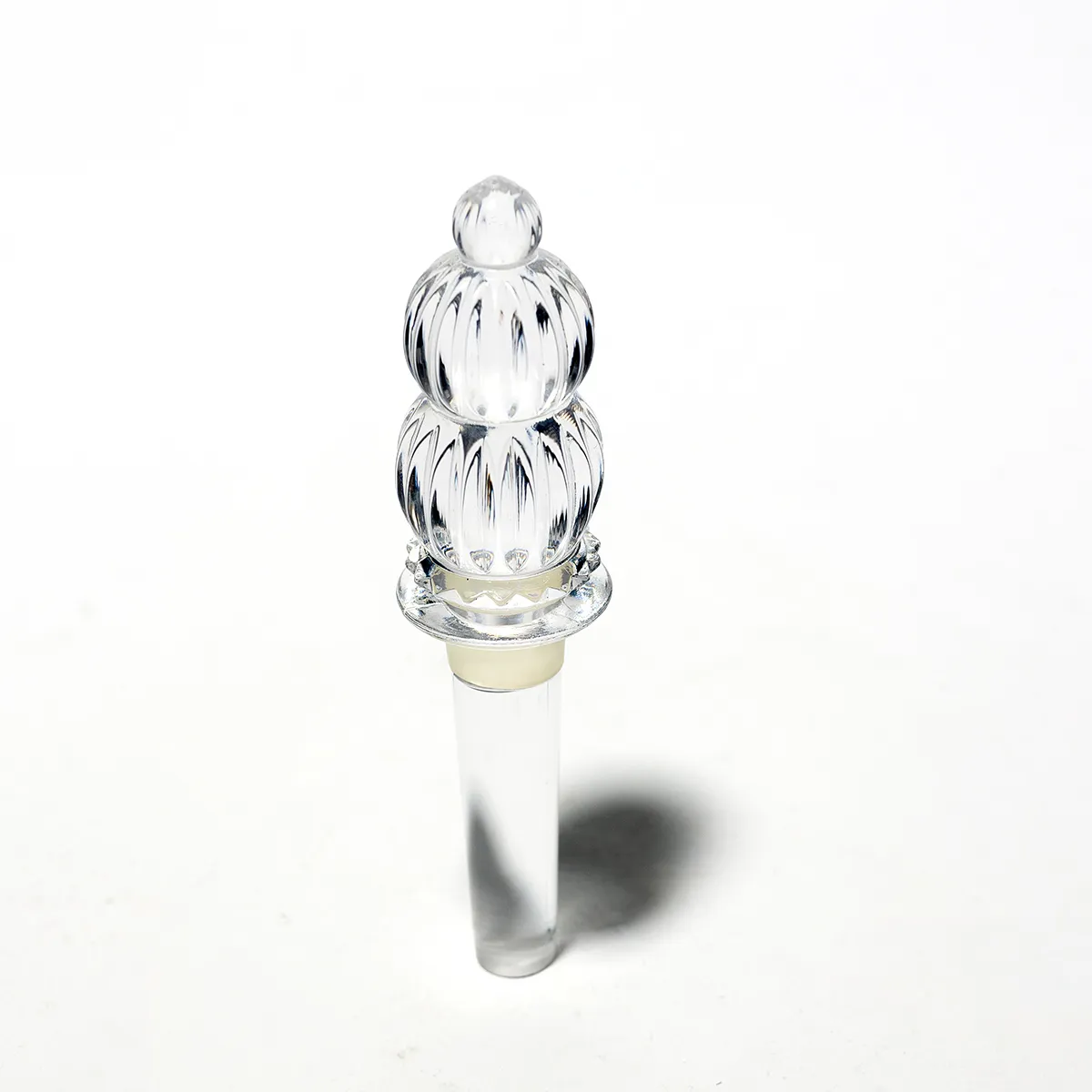 MIKASA Monterey Crystal Bottle Wine Stopper Vintage Made in Austria - Ribbed receding Circles