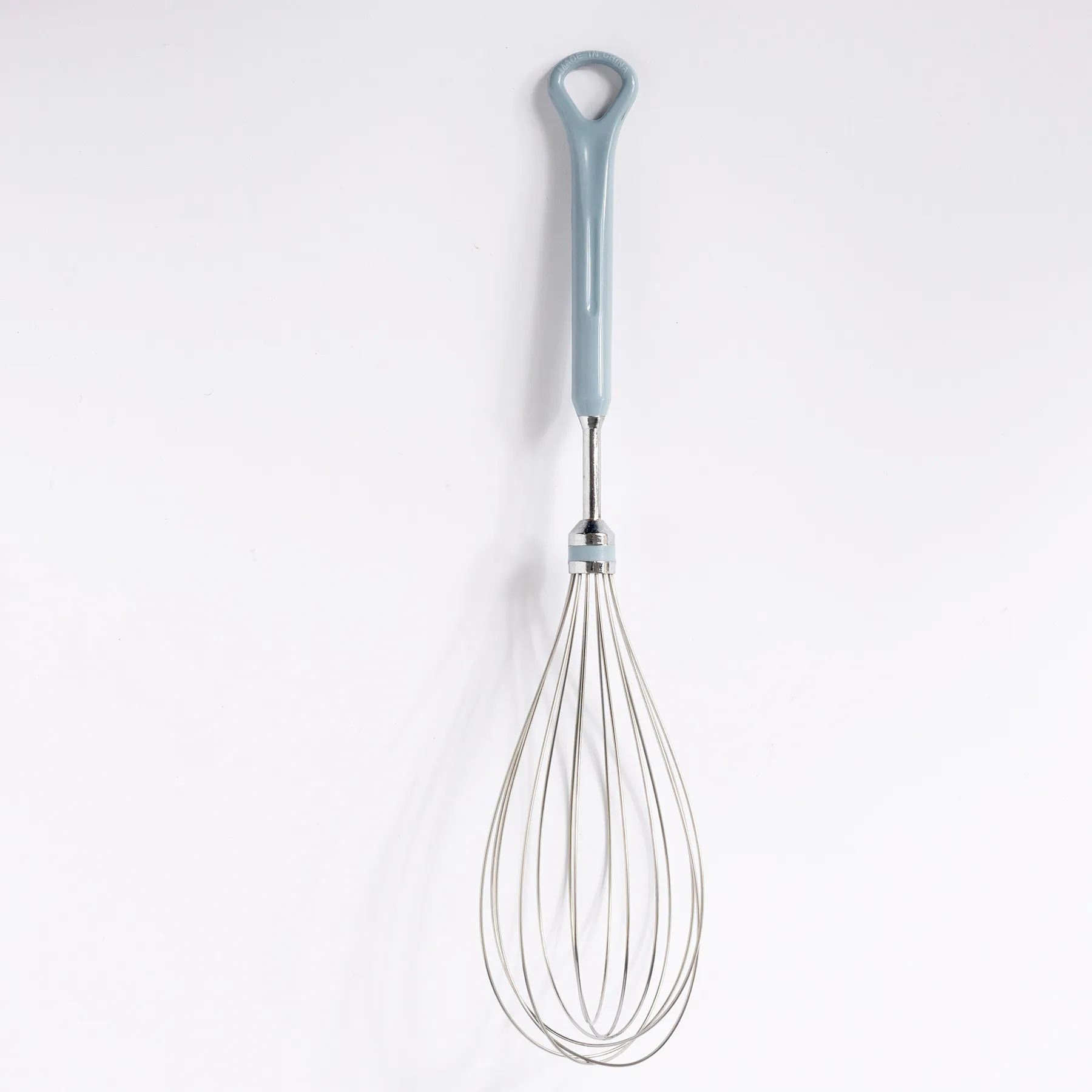 Vintage Blue plastic handled whisk - 13"