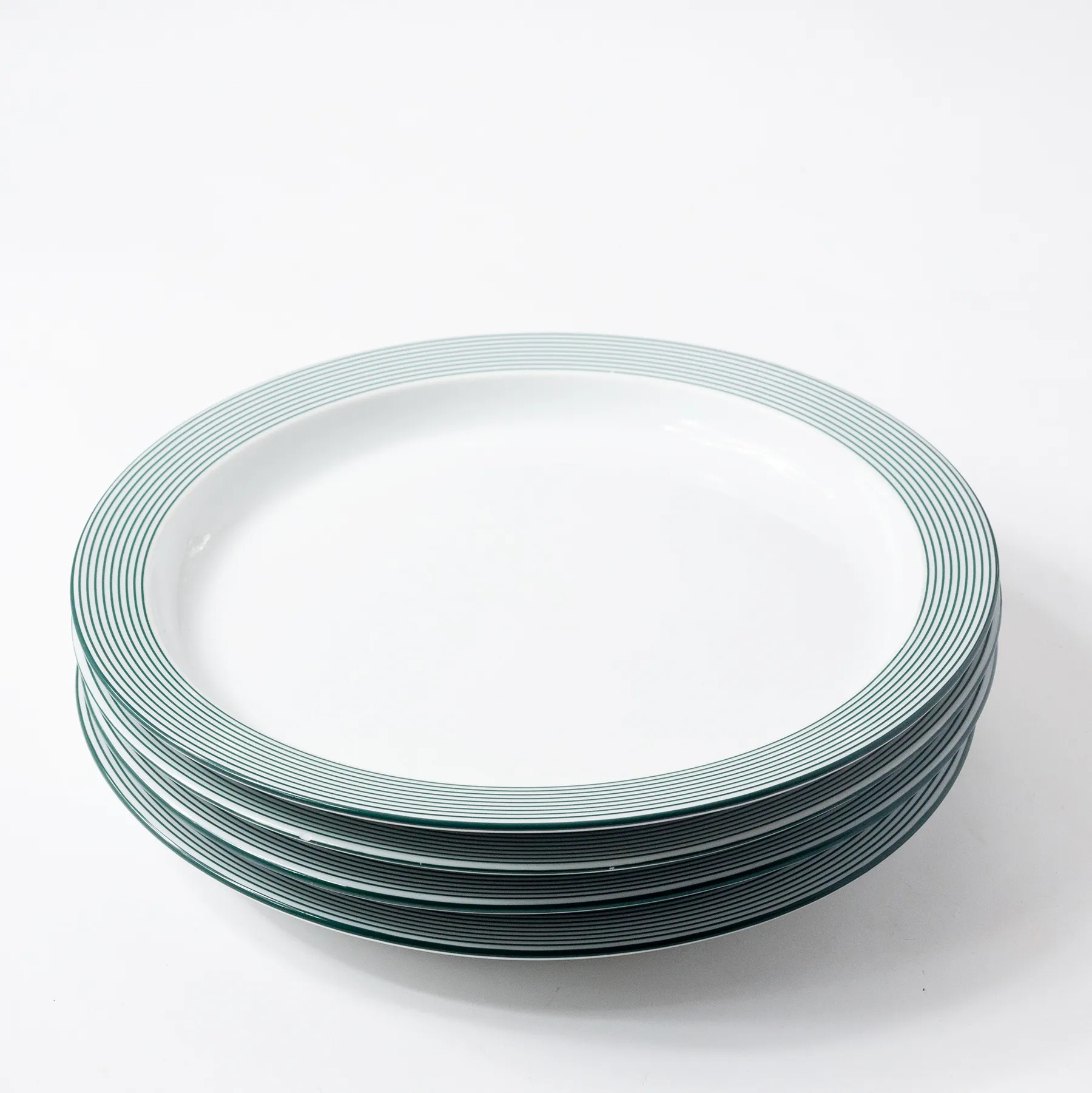 Vintage Dansk Bistro Green Striped Plates