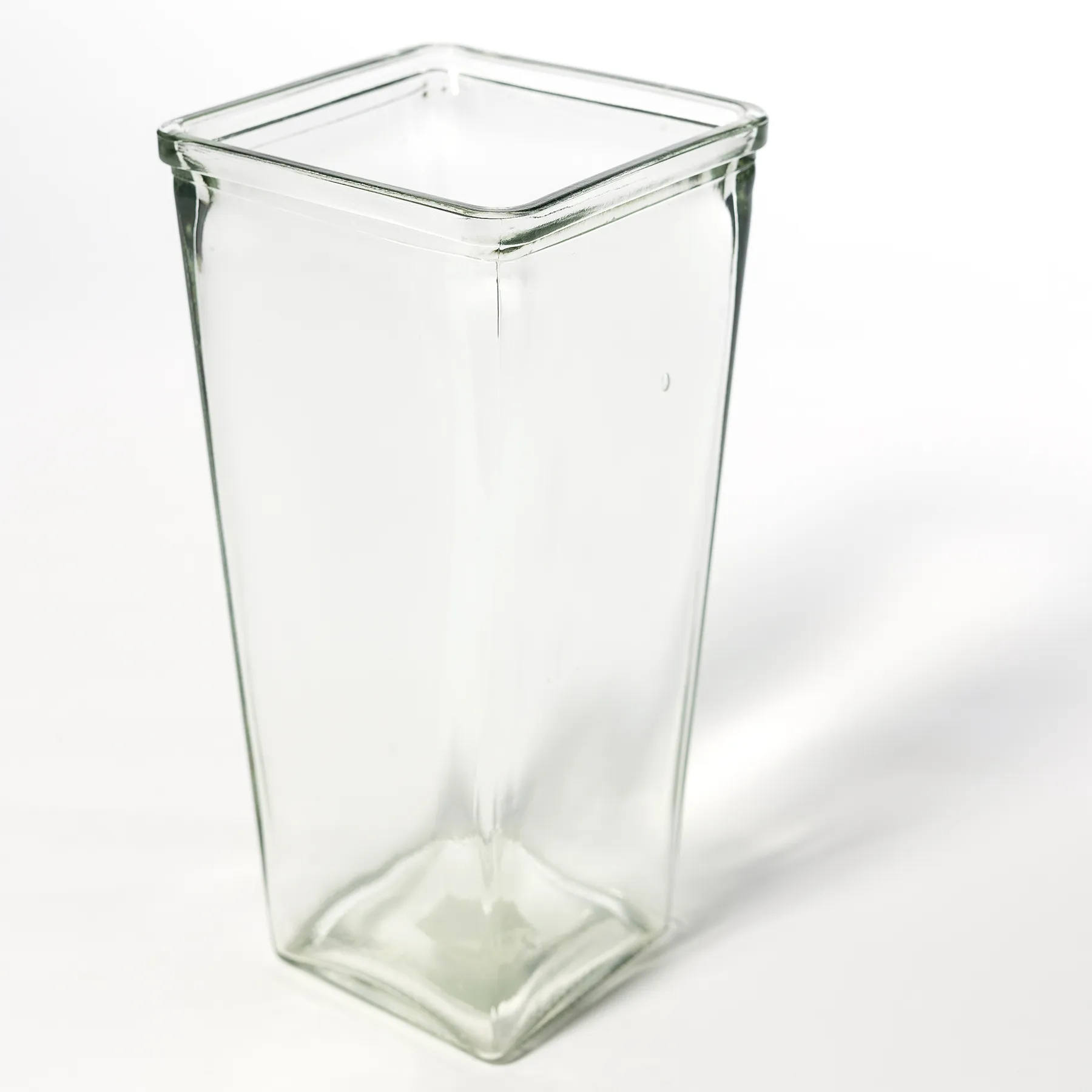 Square Clear Thick Glass Vase, Tall - 9" x 4.25