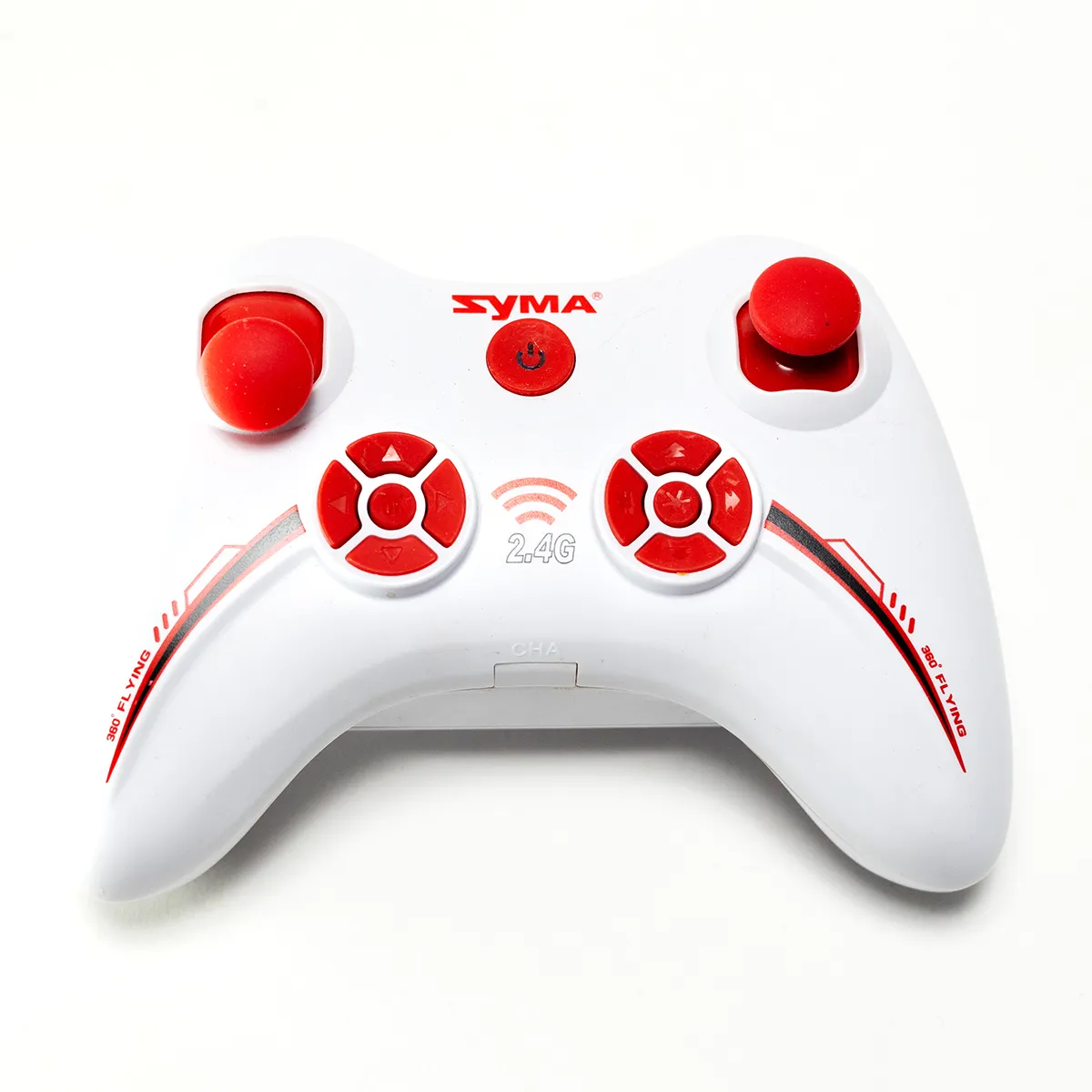 Zyma 2.4G replacement remote control 360 flying Gaming, Joystick, White and Red