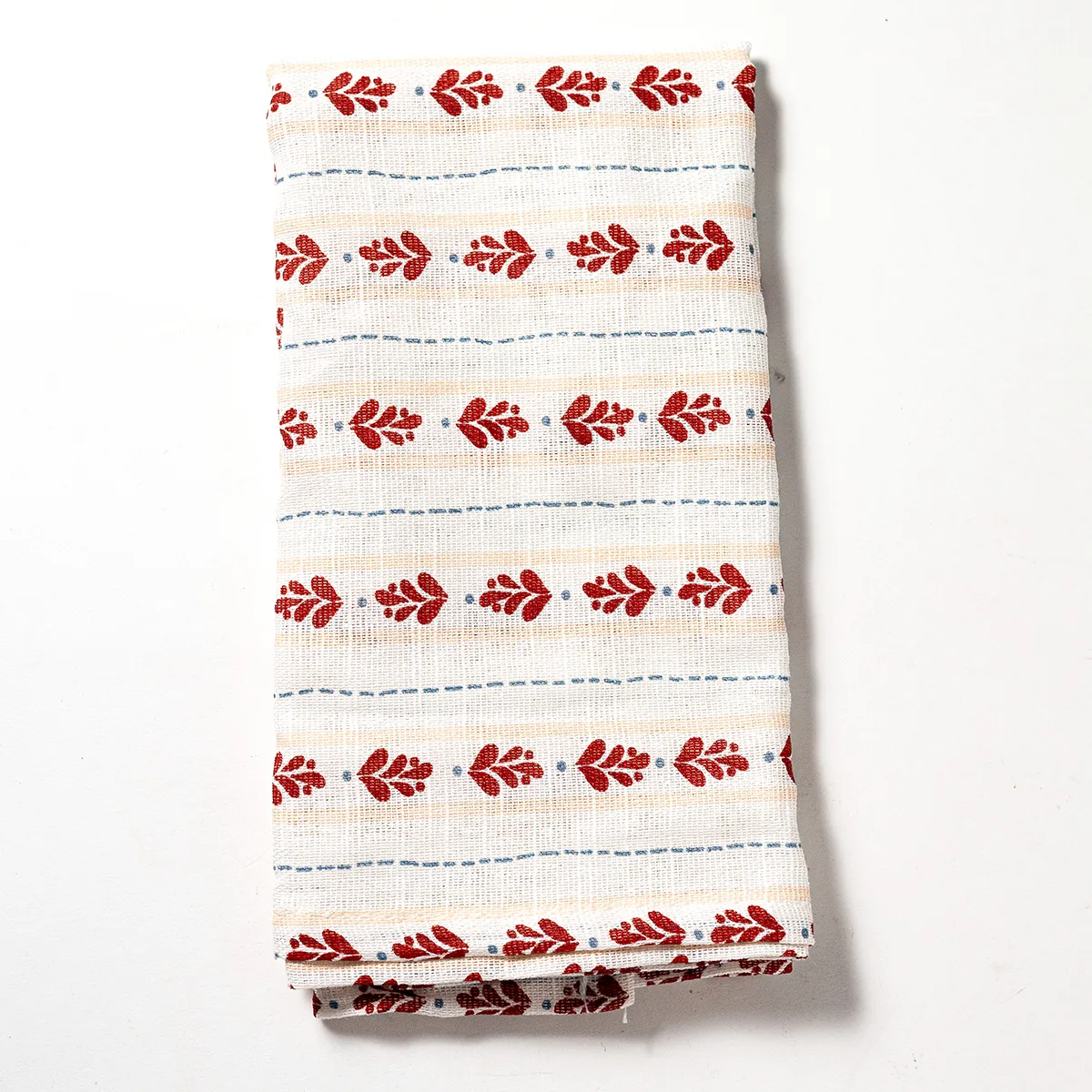 Ikea Dish towel Minimal Red Flower and Dot Repeating Pattern