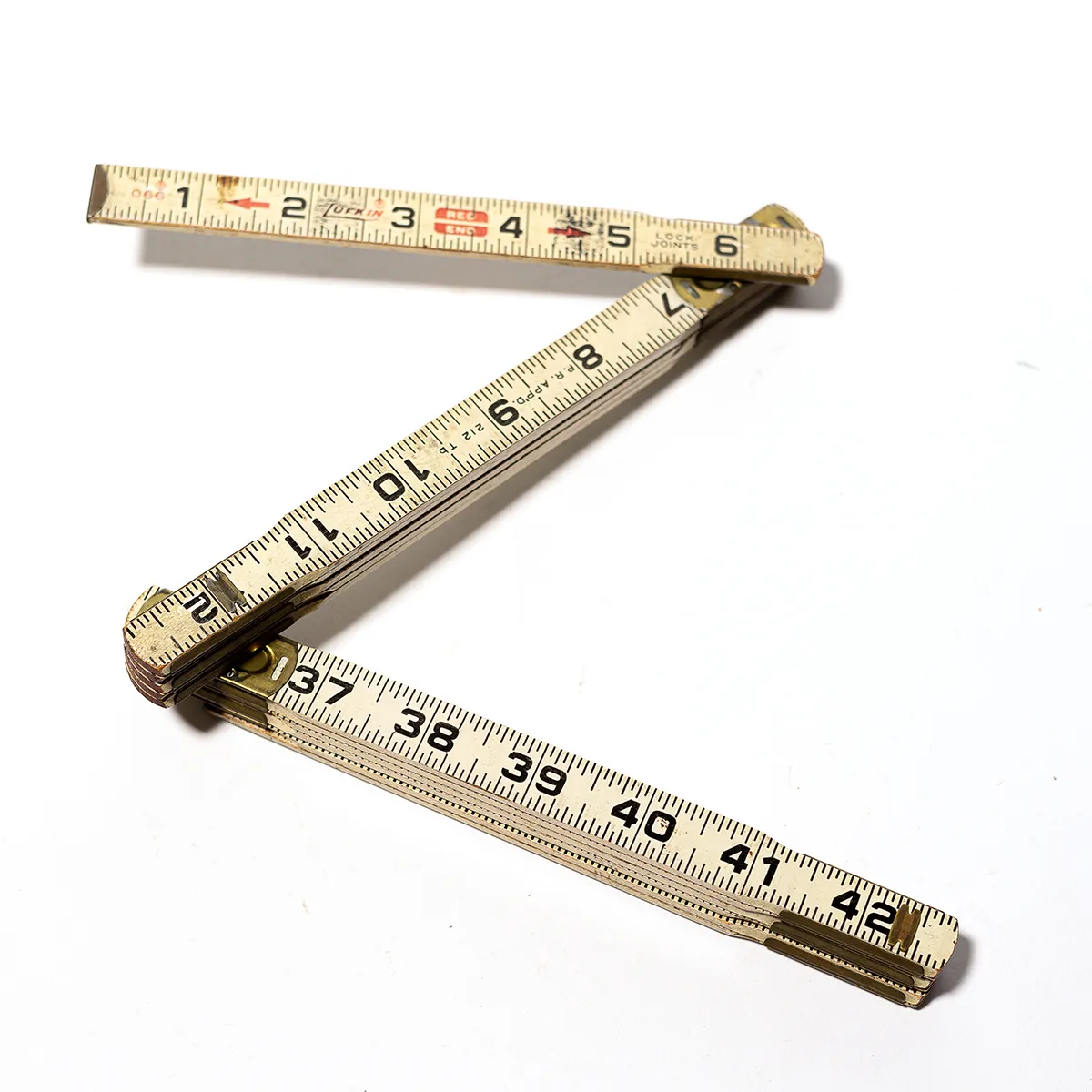 Vintage Lufkin Accordion Expandable Ruler Wood. up to 72"