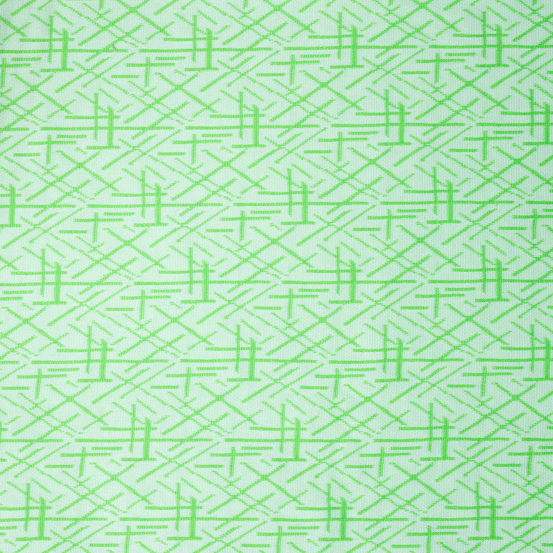 Vintage Fabric Bright 80s Green White Asian Inspiration - 58" x 36"