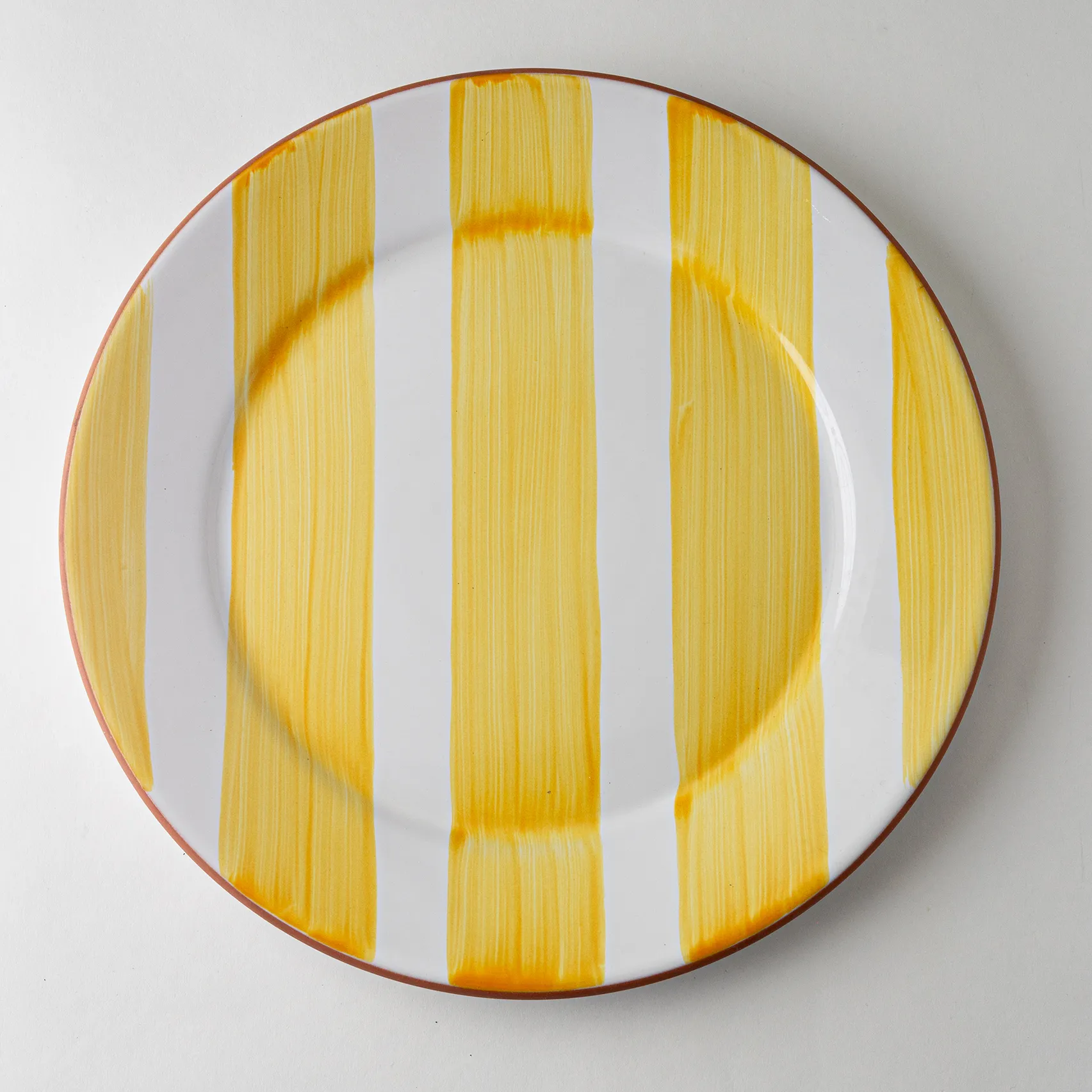 Yellow Striped Dinner Plate - 1" x 10.75