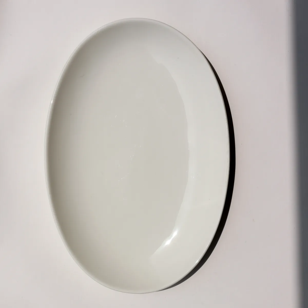 Minimalist White Oval Ceramic Serving Platter