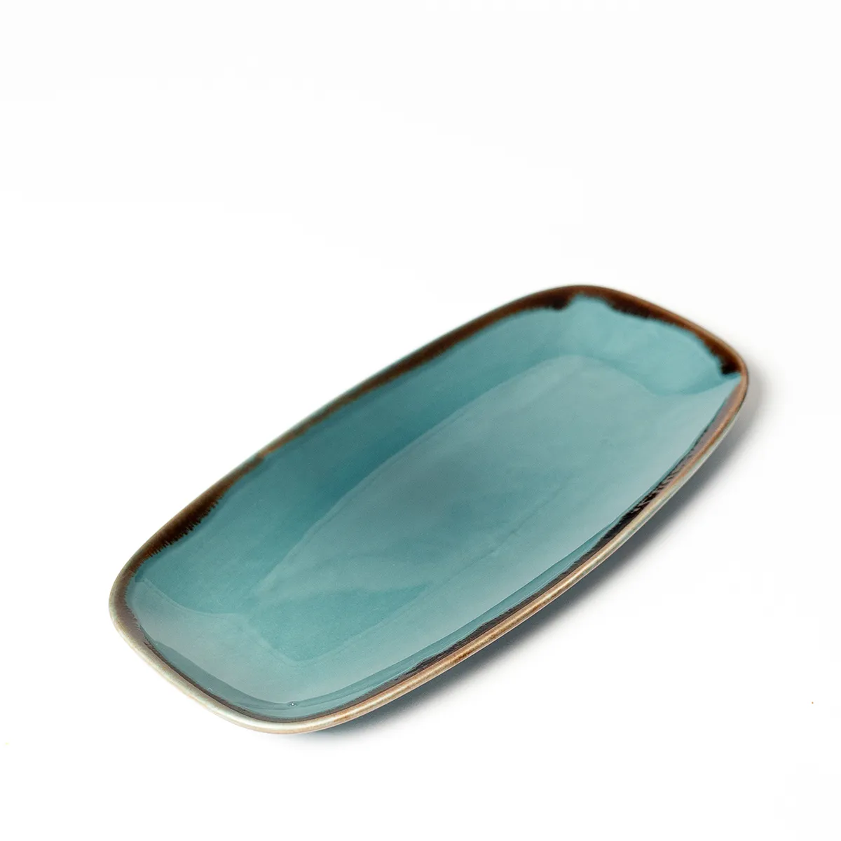 Service Platter Vitrified Harvest Blue Chef's Oblong oval rectangle Dish Plate 