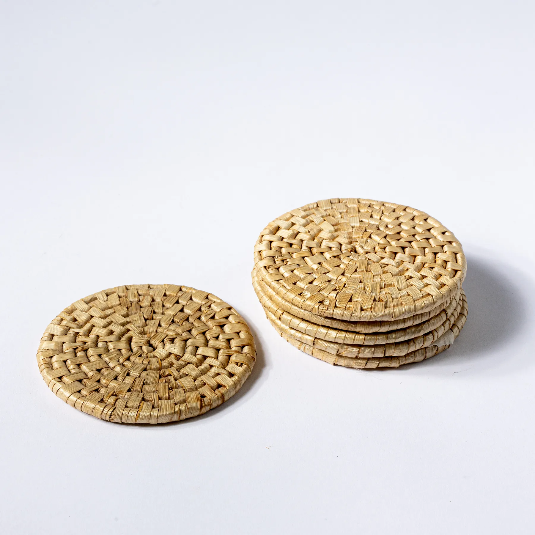 Set 6 Wicker Ratan Coasters Summer time - 4"