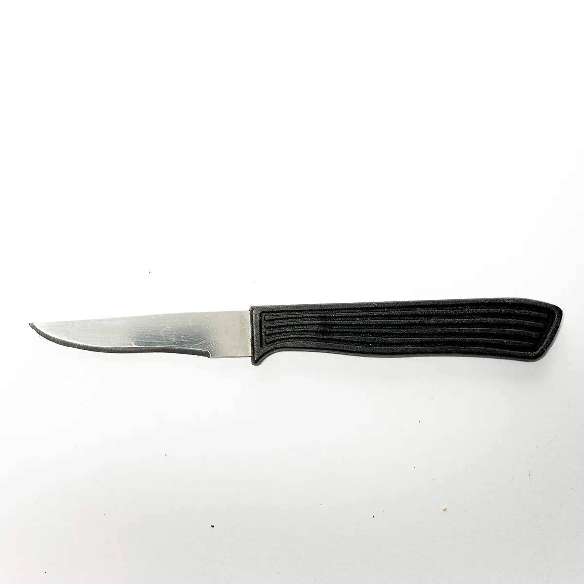 Paring Knife with Black Striped Textured plastic handle