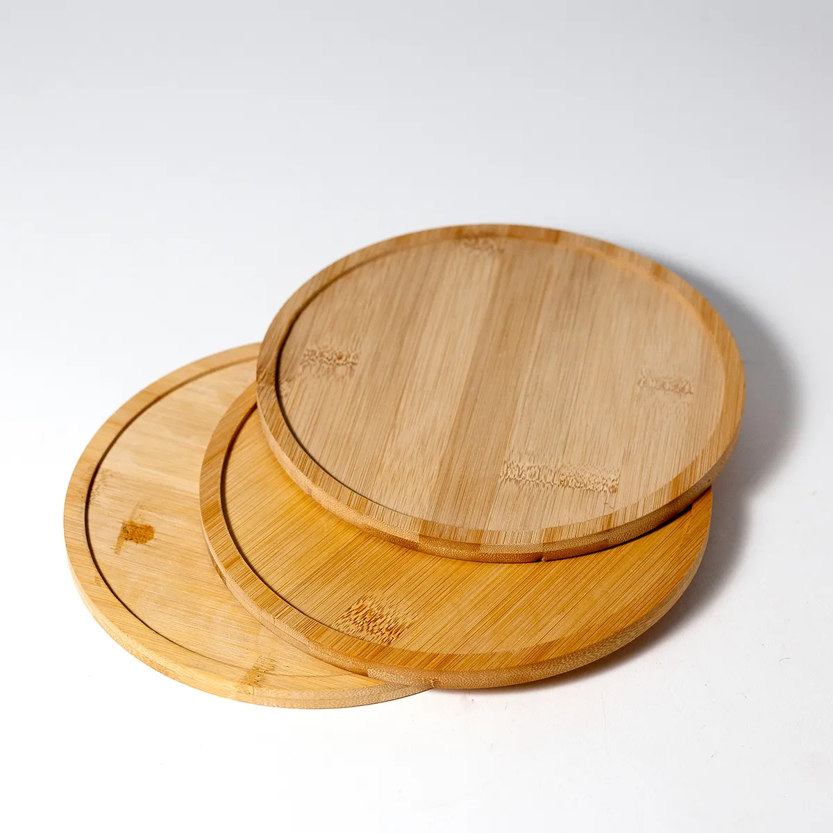 Bamboo indoor plant tray