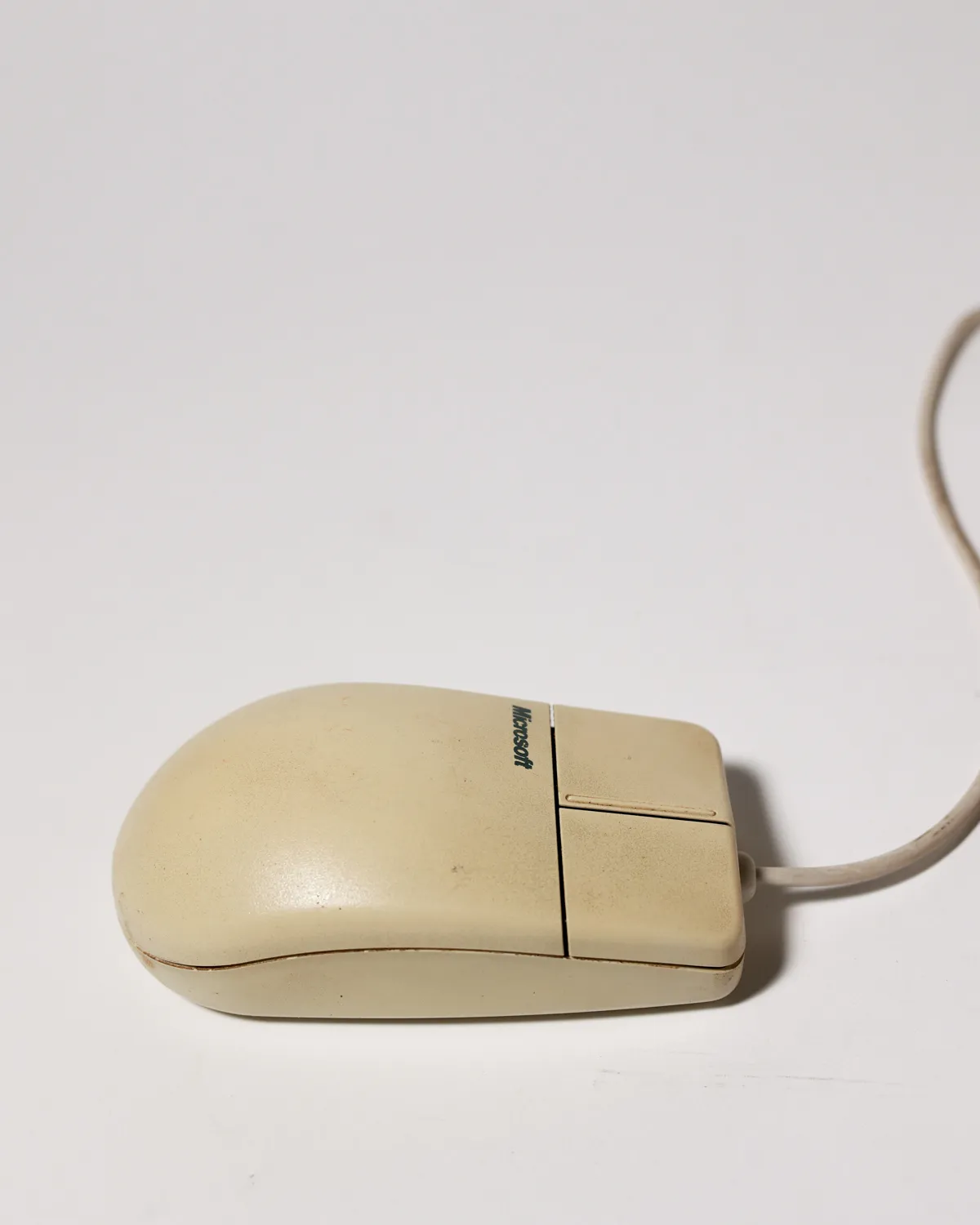 Vintage 1990s Microsoft Beige Wired Computer Mouse