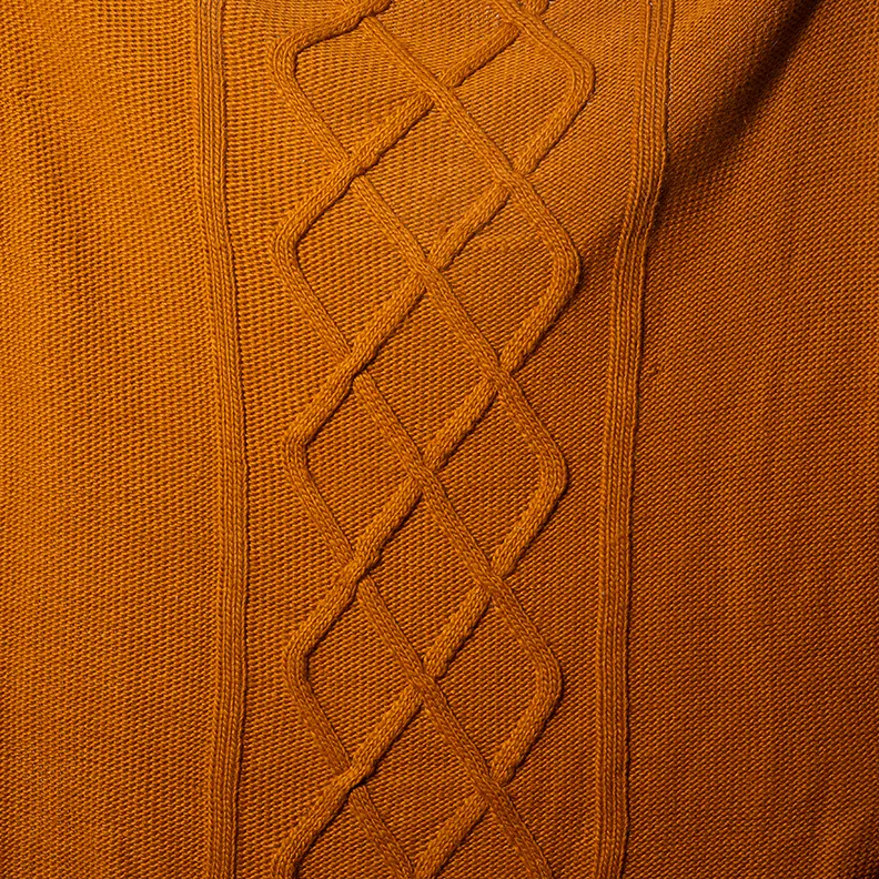 Gold Chunky Knit Gold Orange Blanket Throw - 4' x 5'