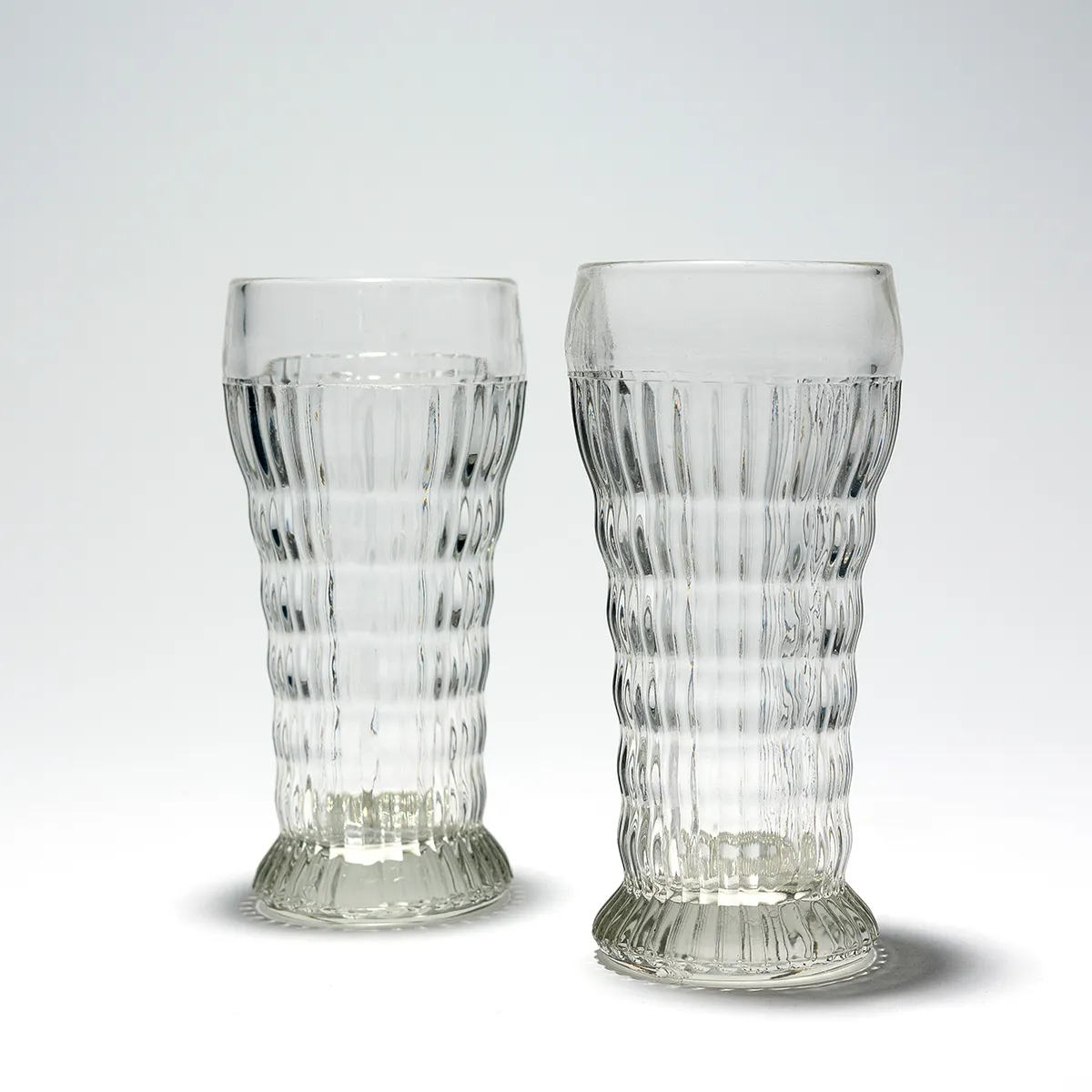 Jeannette Glass Ribbed Sundae Glass, Heavy, Diner Root Beer Float Glass, 