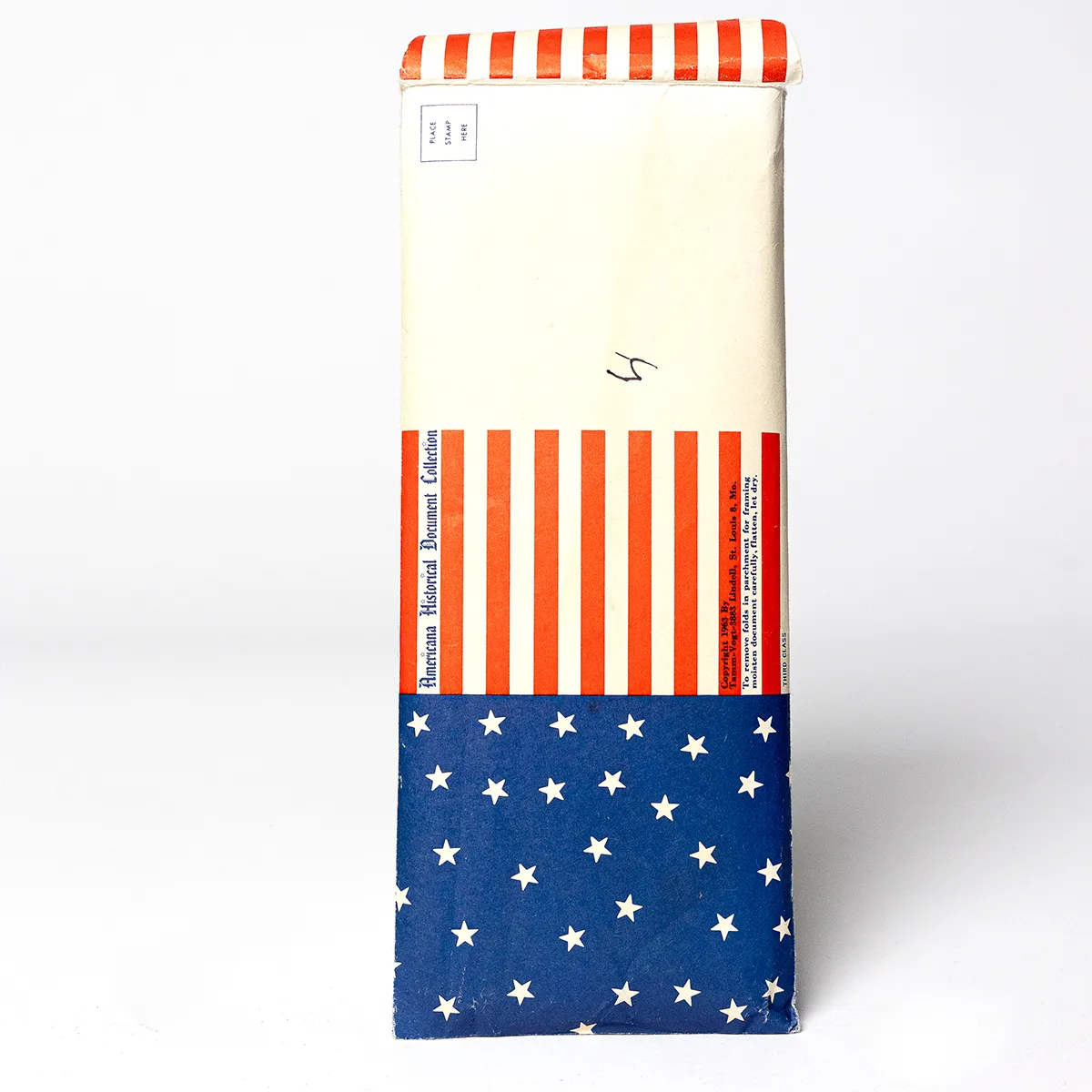 Vintage Souvenir Washington DC, Envelope American Flag with brittle and faux Historical Documents 