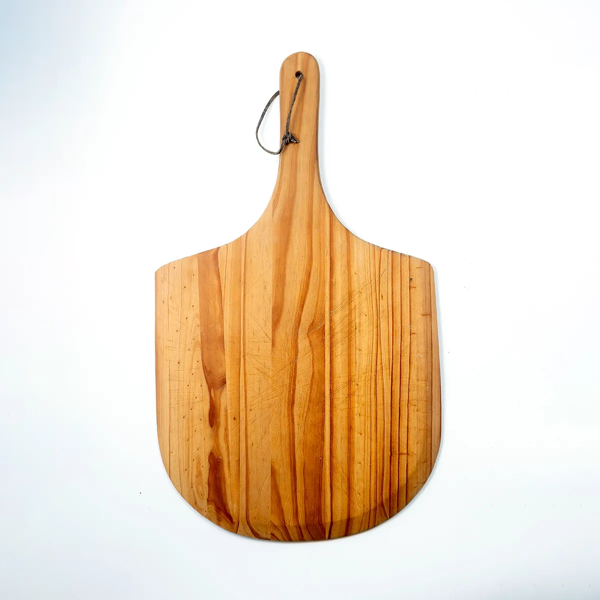 Wooden Pizza Paddle with leather strap - 