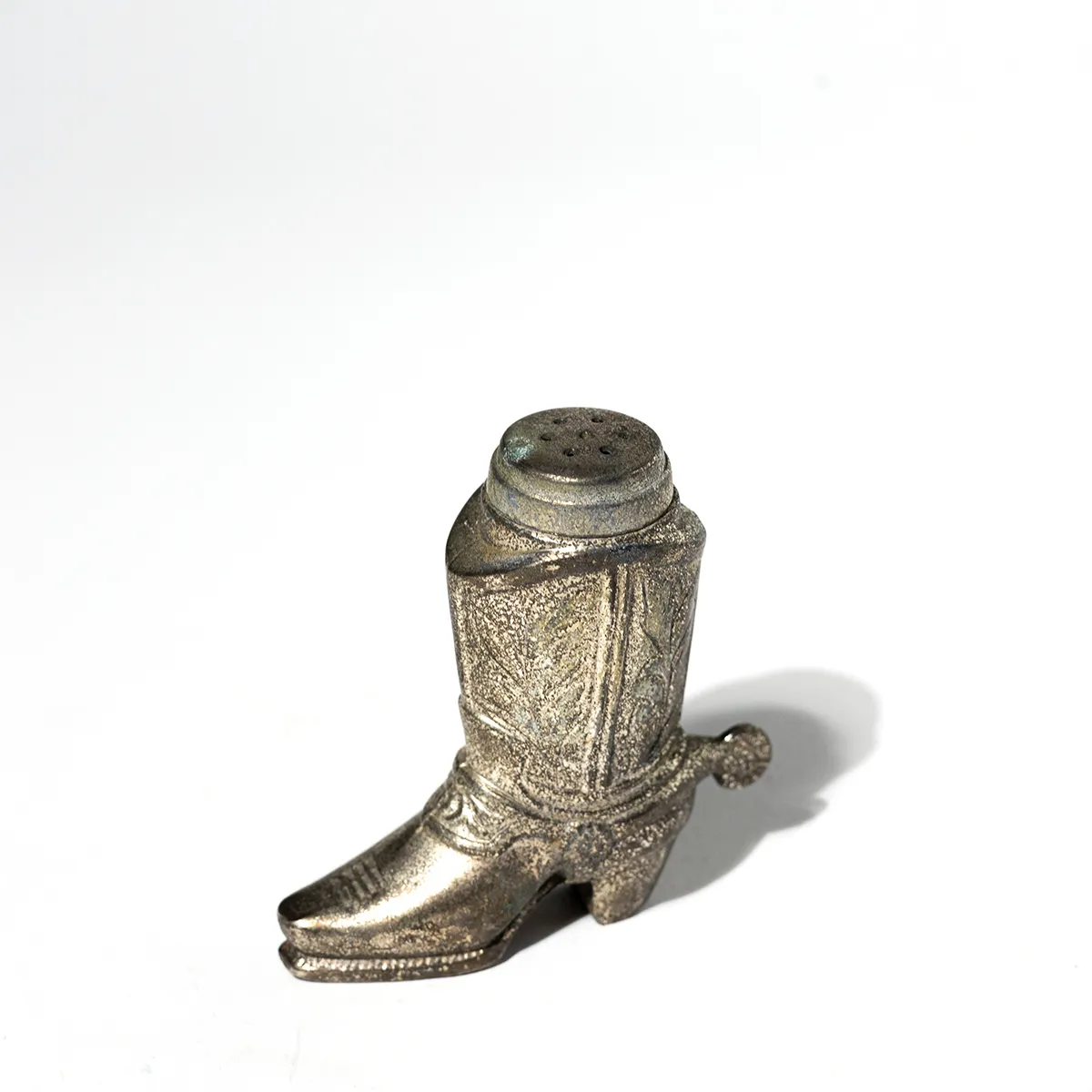 Salt & Pepper Shaker Silver Metal Western Cowboy Boot