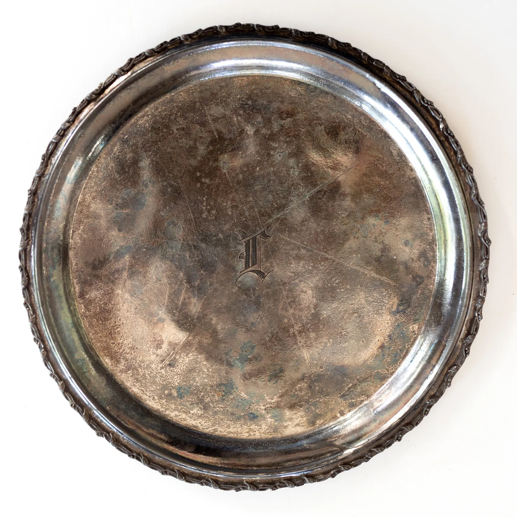 Tarnished Silver Pie Plate - 