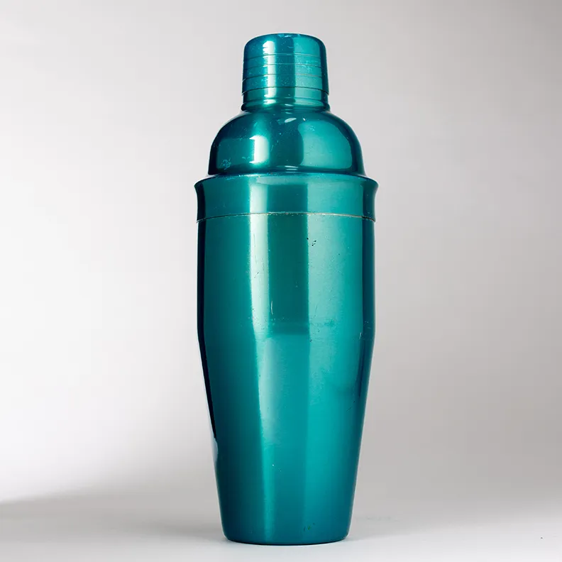 Retro blue Cocktail shaker - 9.5" x 3.5"