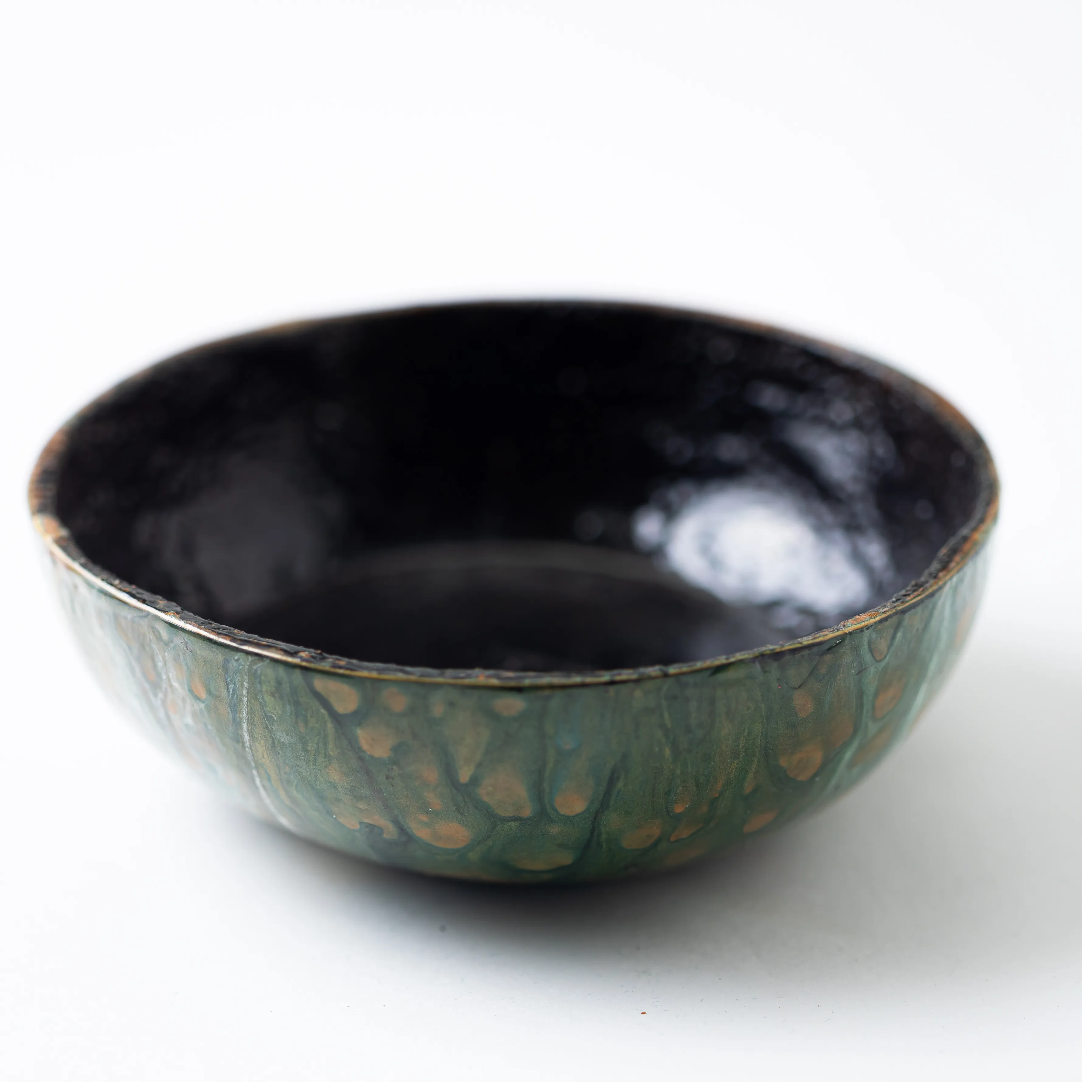 Black Gord Bowl Psychedelic Painted Exterior 5.5"