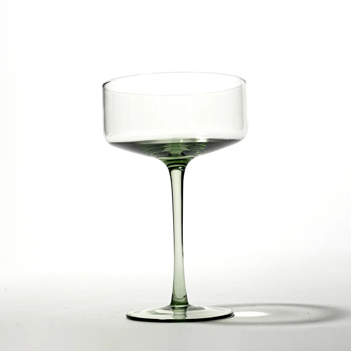 Tall Very Light Green Coupe Glass