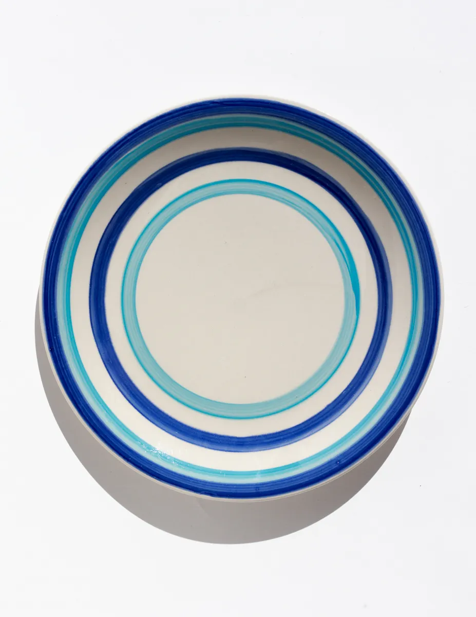 Aqua and Royal Blue Stripes, Italian, Mexican, single