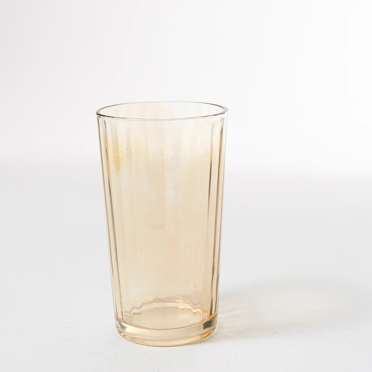 Libbey Peach Luster Wavy Iridescent drinking glasses - 5" x 3"