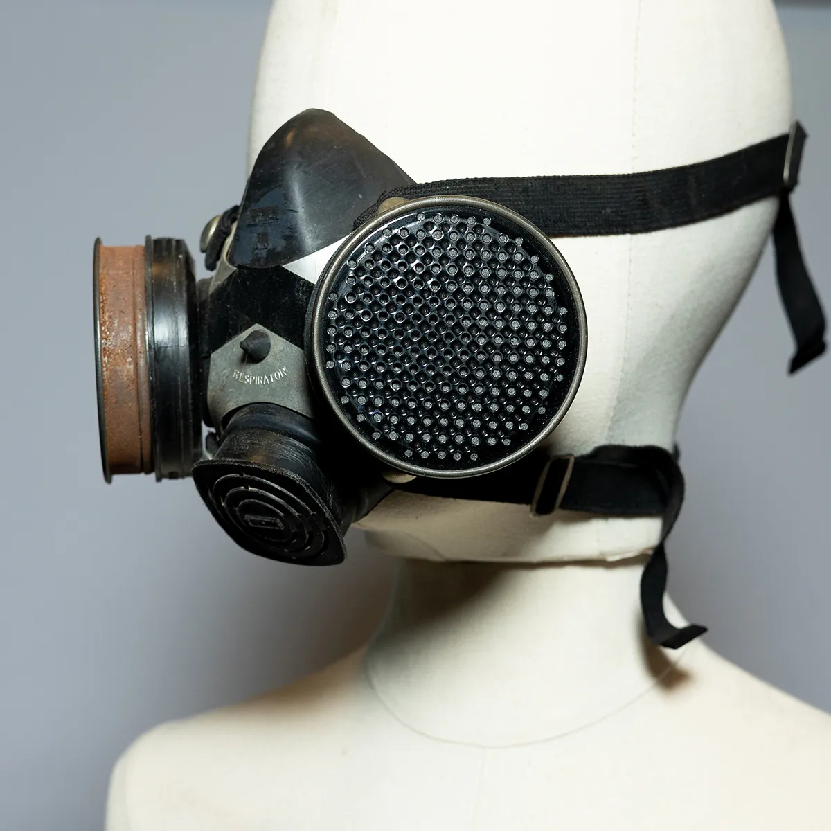 Hand Prop Outerwear: Half Mask Industrial Respirator, face Mask, Vintage, Antique - 7.5" x 5.5"
