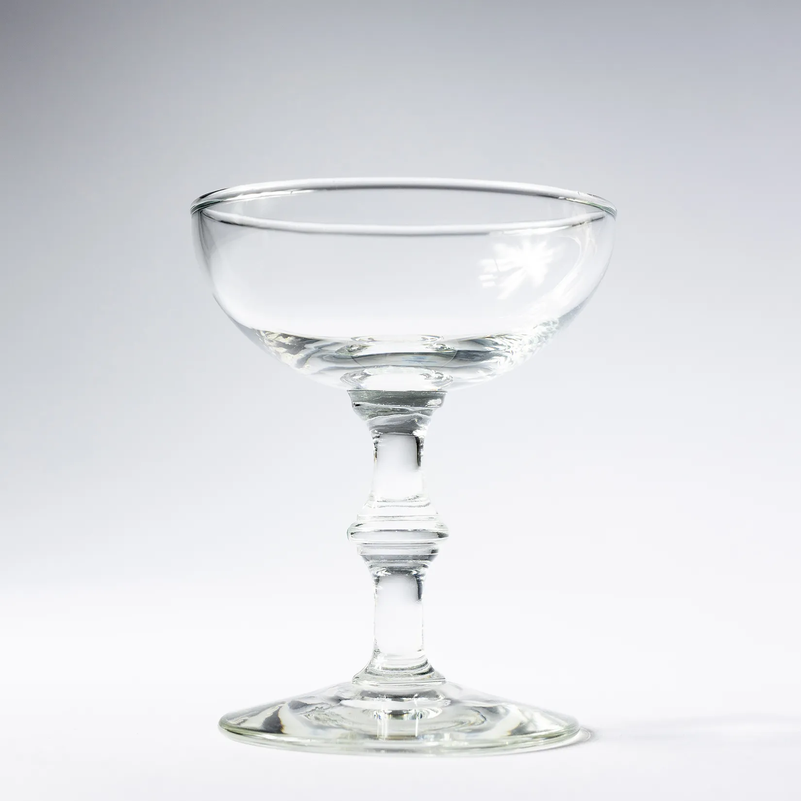 Coupe Glass with Knob in the Middle of the Stem - 