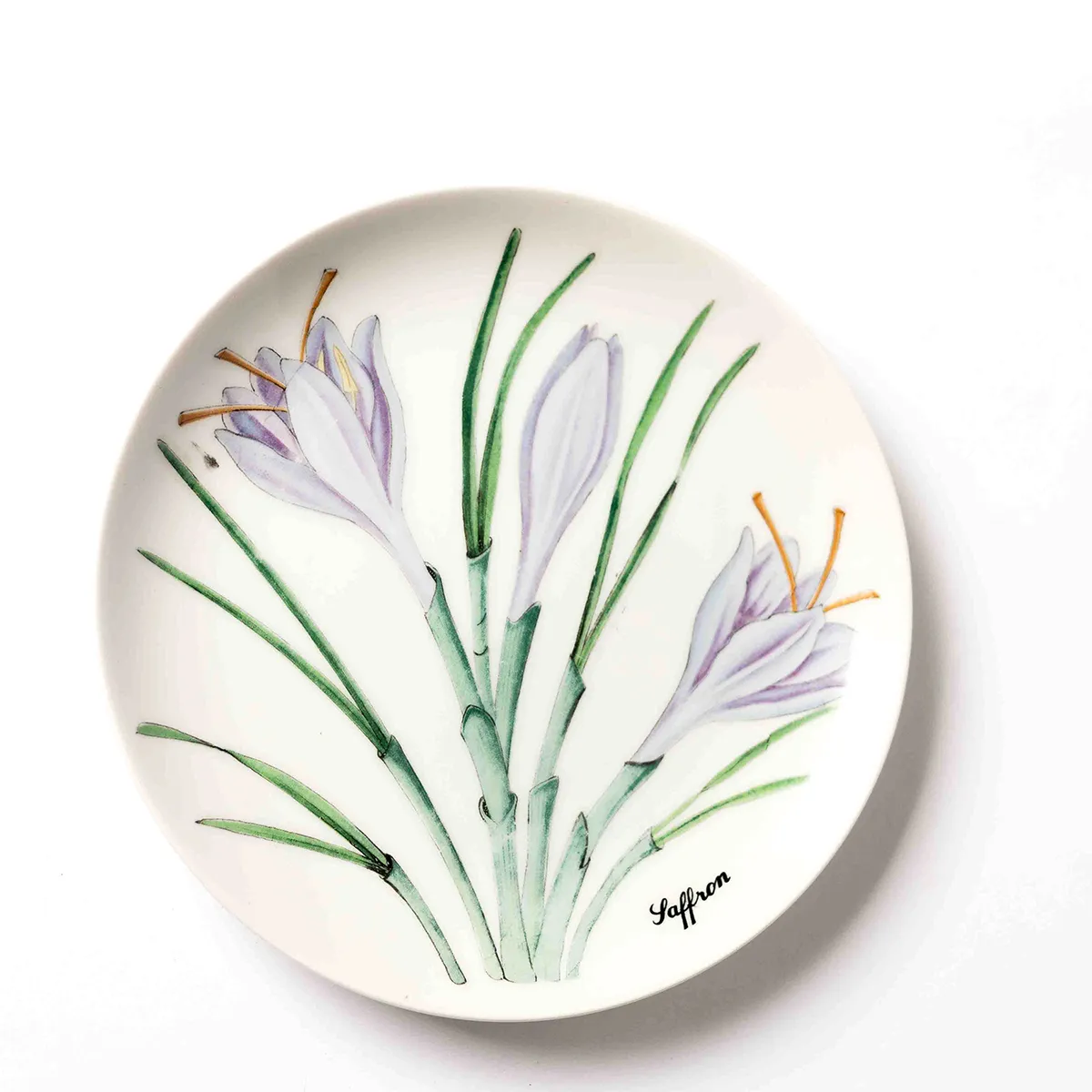 Kitchen Dishware: Lavender and Green Saffron Blossoms Salad Plate