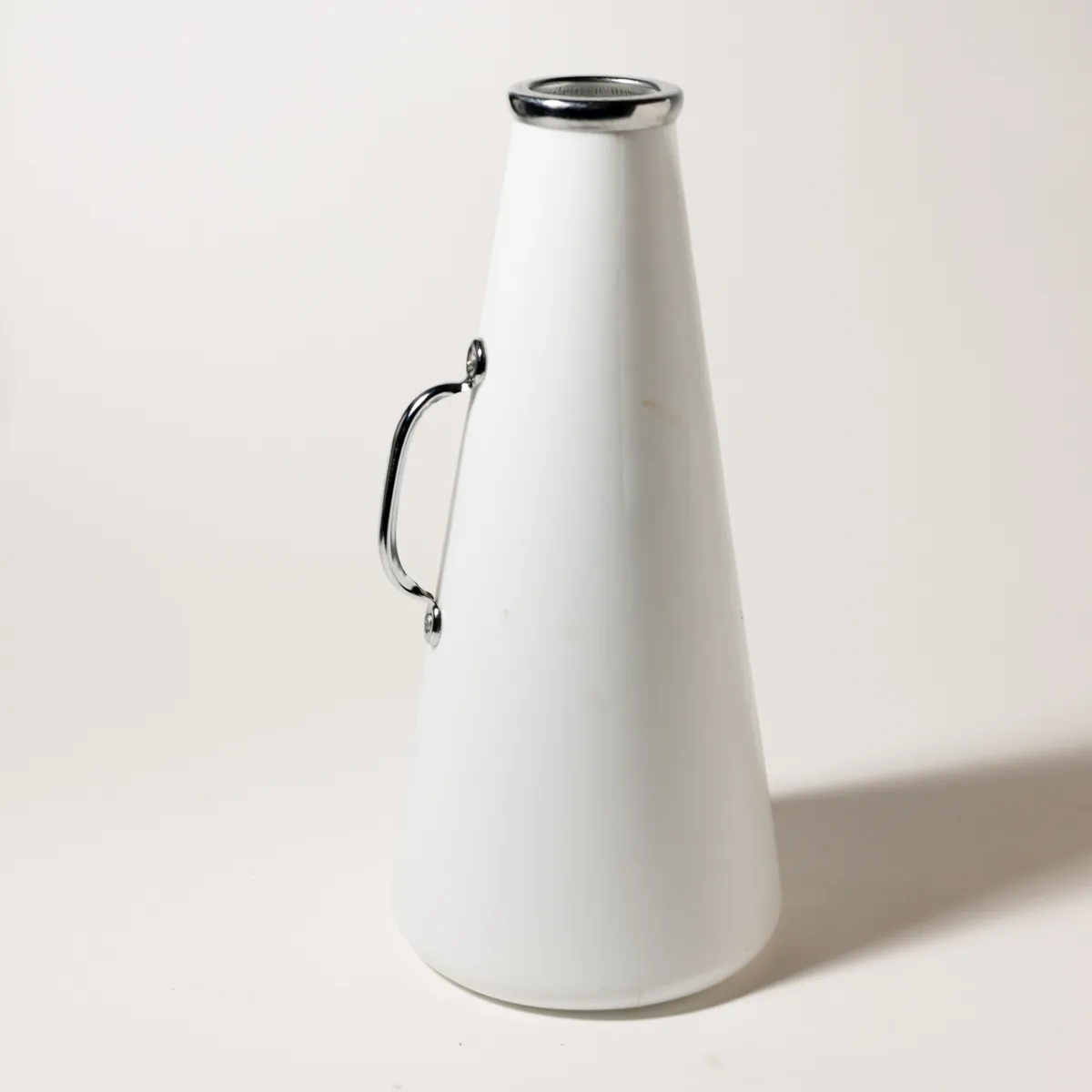 White Chrome Conical Cheerleader Megaphone Prop