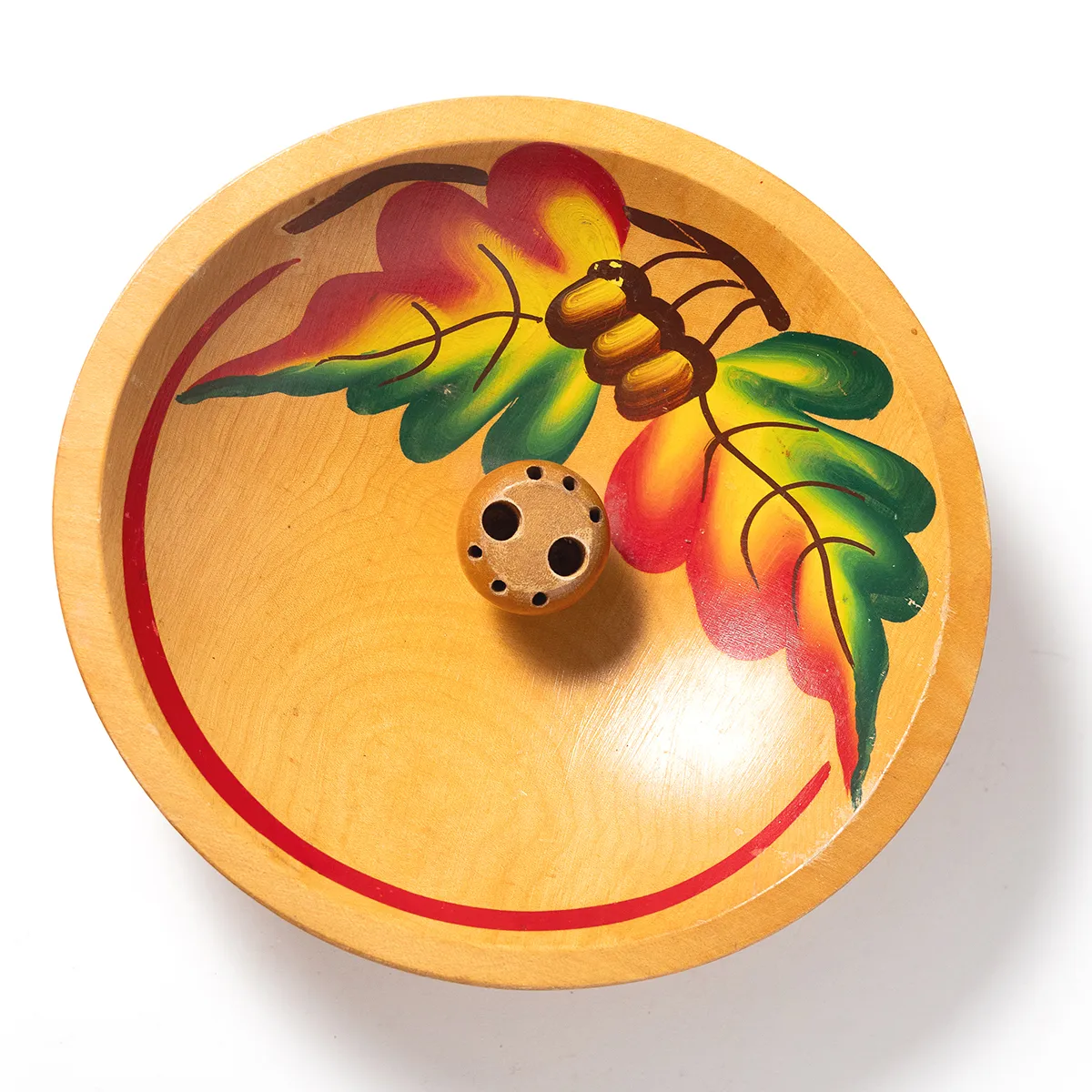 Mid century nut bowl, hand painted rustic decor - cabin decor nutcracker 