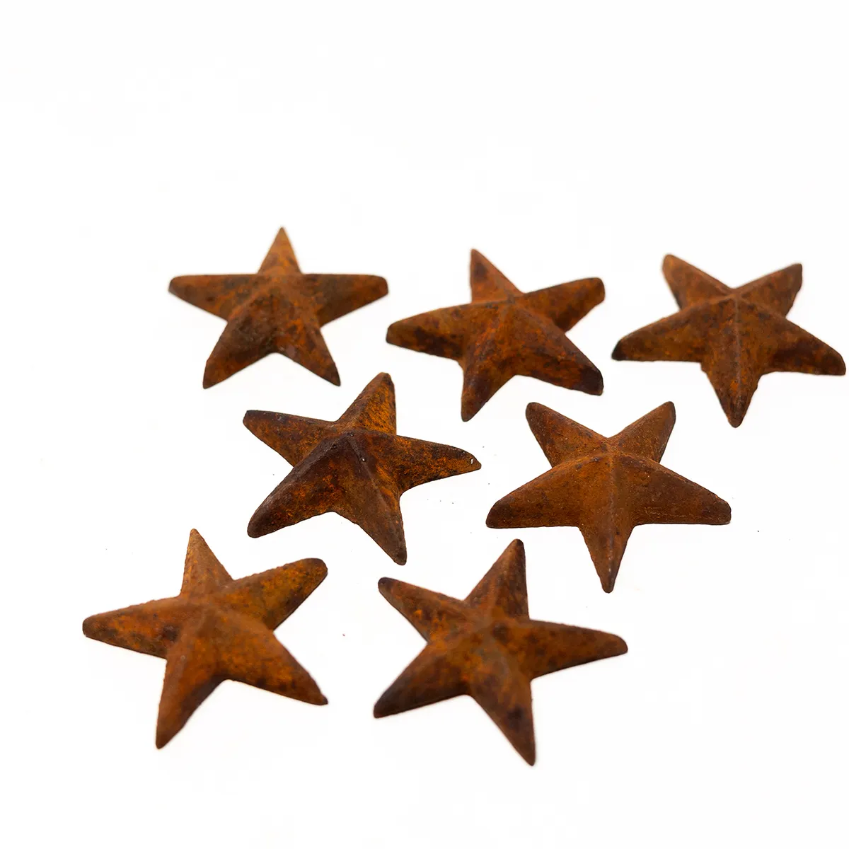 Steel Texas Stars. Rusty, Patina, Various Sizes Metal small convex