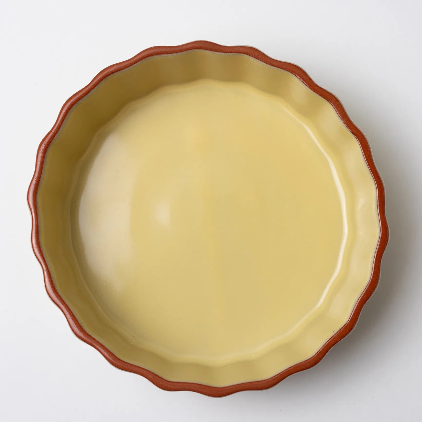 Yellow Stoneware Tart Dish - 2" x 6.25"