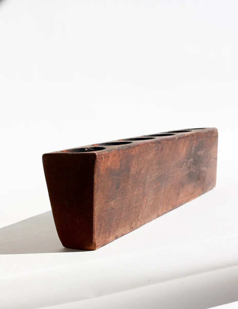 6 Hole Wooden Sugar Mold Candle Holder, Cone Holder