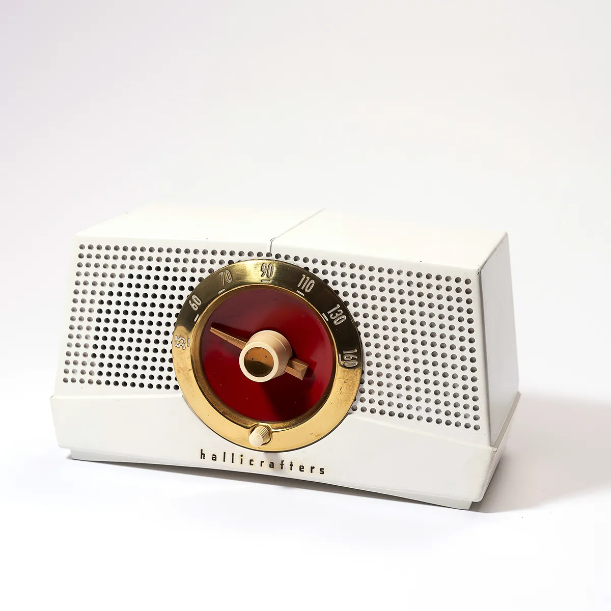 Vintage Art Deco radio red and gold - 11" x 6"