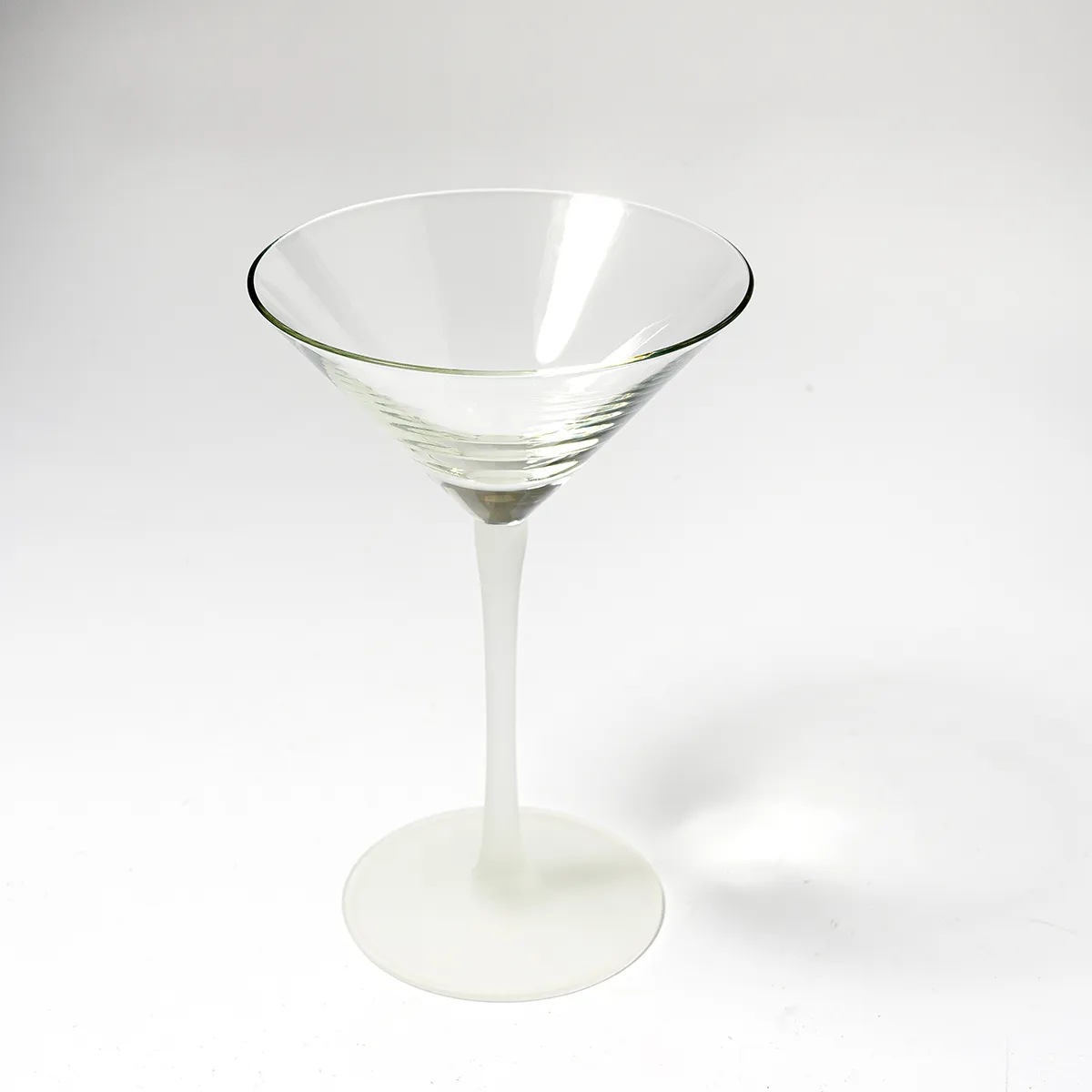 Clear Martini Glasses with frosted base and stem - 6.75" x 4.25"