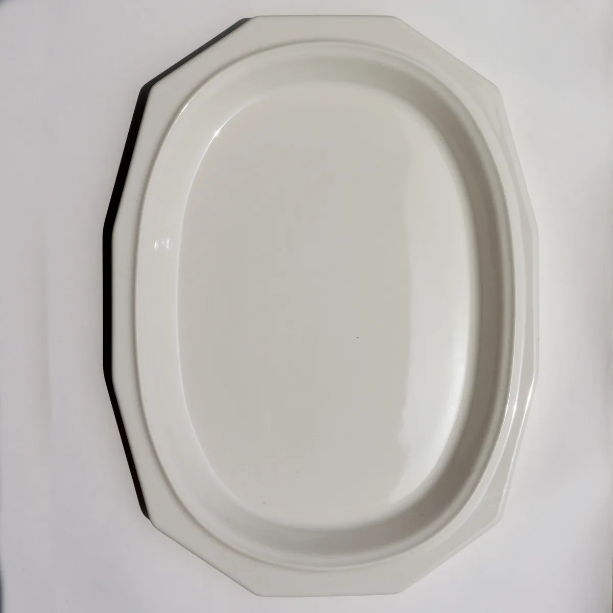 Vintage White Ironstone Oval Ceramic Serving Platter