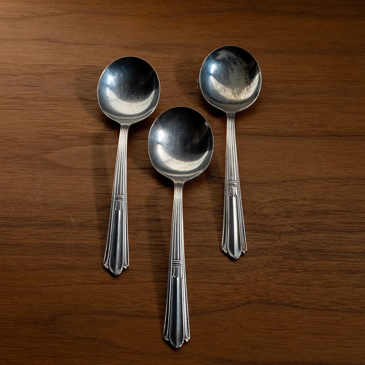 Set of 3 Silver Soup Spoons